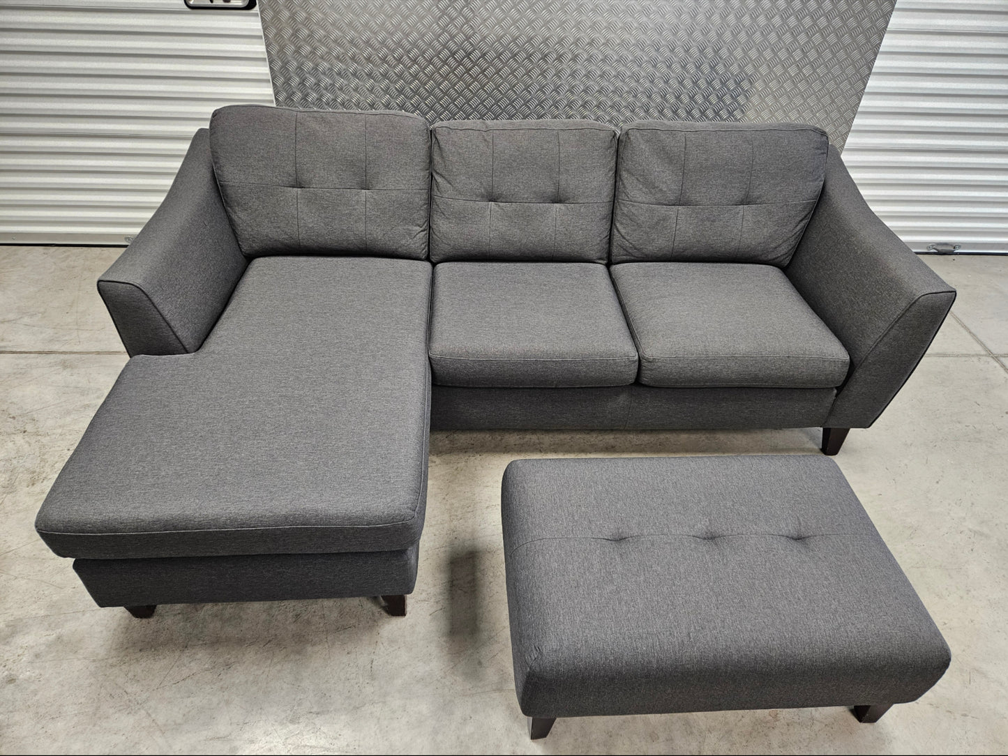 Dfs L-Shaped Sofa with Footstool- Reversible Lounger