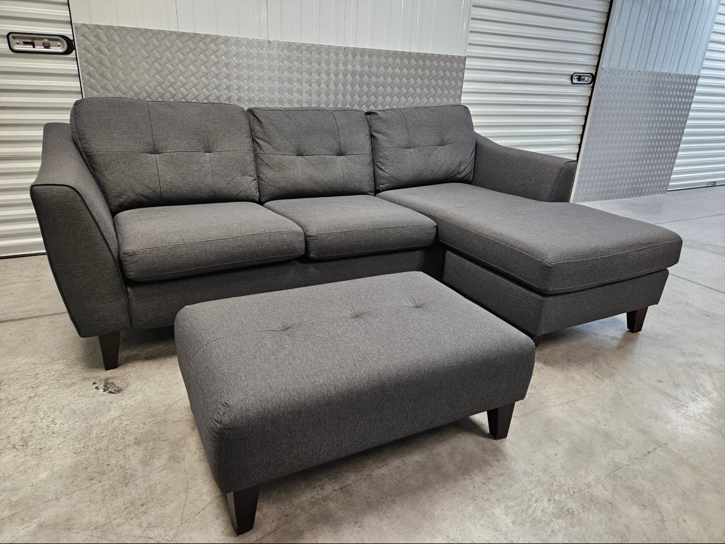Dfs L-Shaped Sofa with Footstool- Reversible Lounger