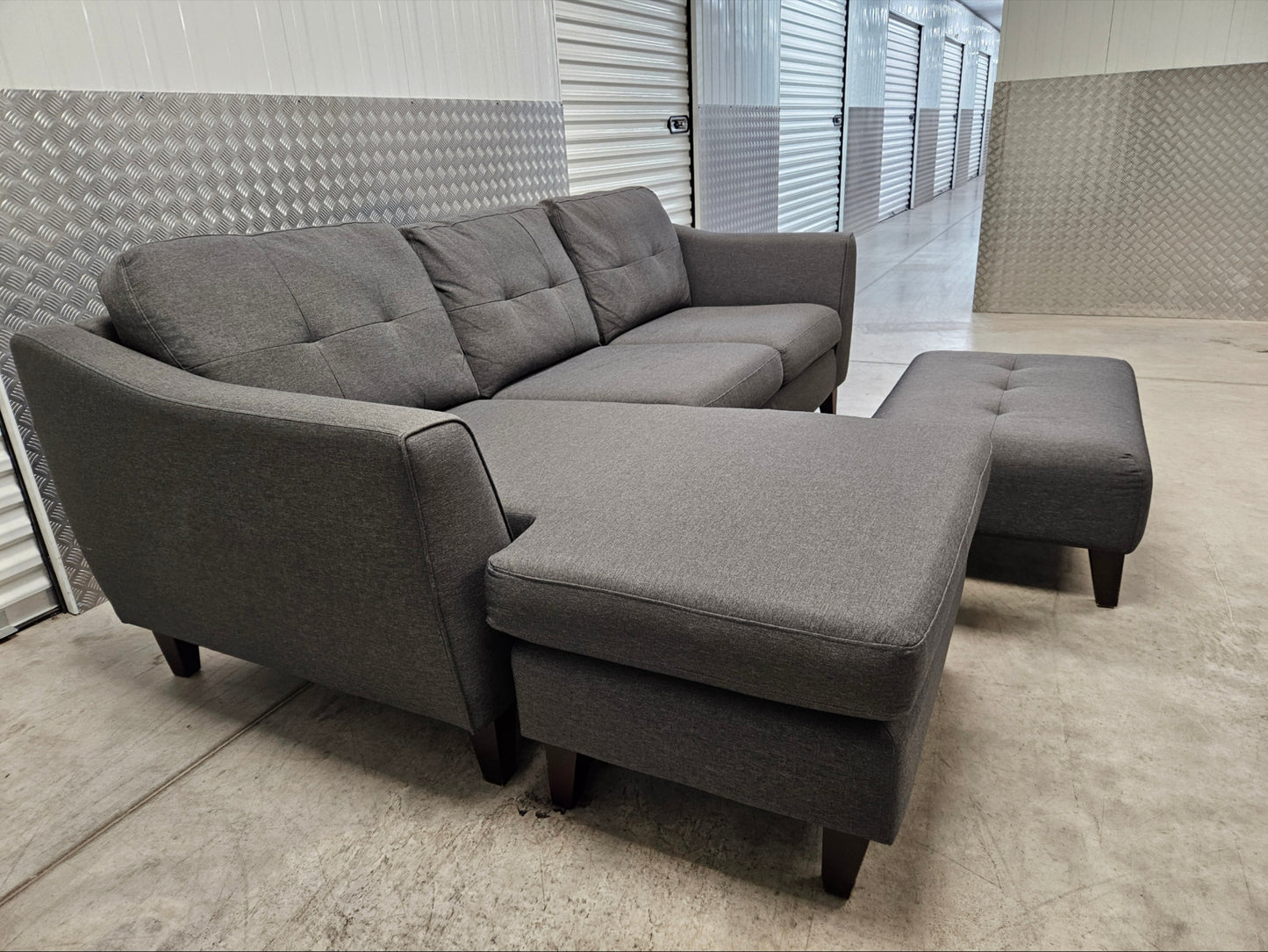 Dfs L-Shaped Sofa with Footstool- Reversible Lounger