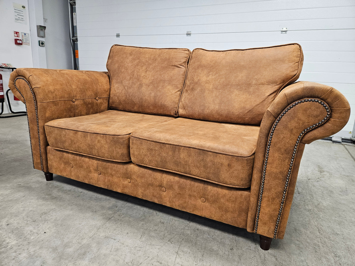 Oakland Furniture 3+2 Sofa Set – Leather Effect Tan