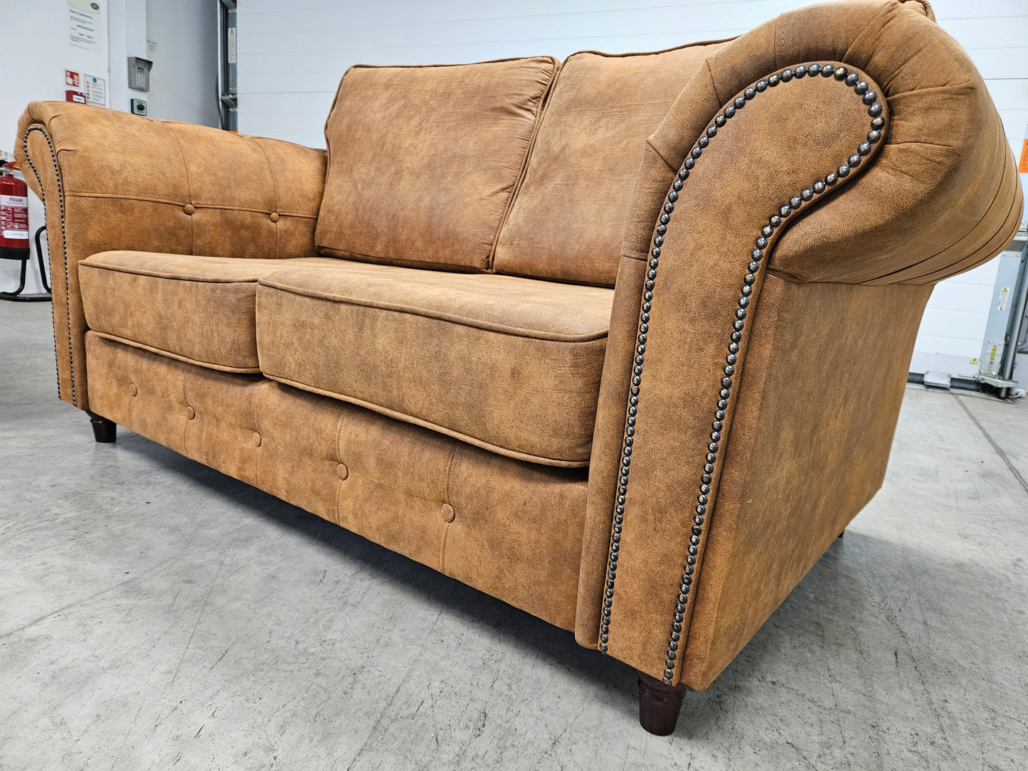 Oakland Furniture 3+2 Sofa Set – Leather Effect Tan