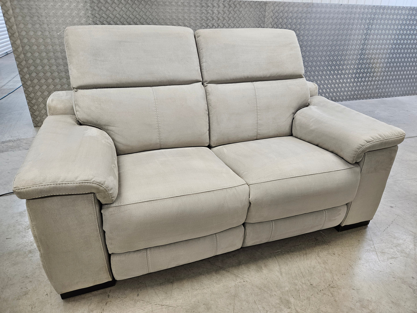 2×Sofology Laurence 2 Seater Power Recliner Sofas with Power Headrests